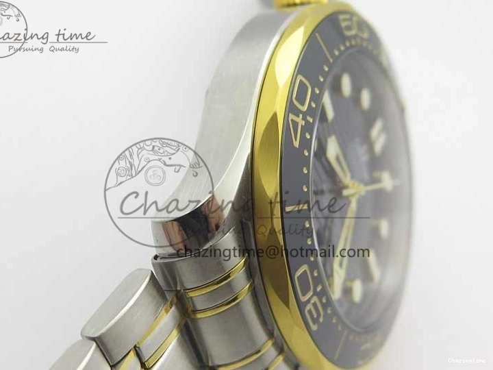 1103 MultiPurpose 2018 Seamaster Diver 300M SS YG VSF 1:1 Best Edition YG Bezel Black Dial on SS YG Bracelet A 7937